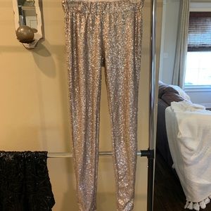 Gold sequin leggings